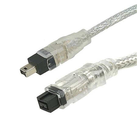Cmple 9 PIN- 4PIN BILINGUAL FireWire 800- FireWire 400 Cable -15FT- CLEAR 704-N